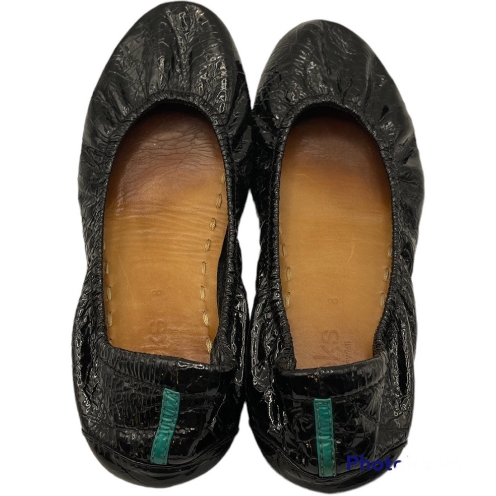 Tieks Black Obsidian Patent Leather Ballet Flats Size 8